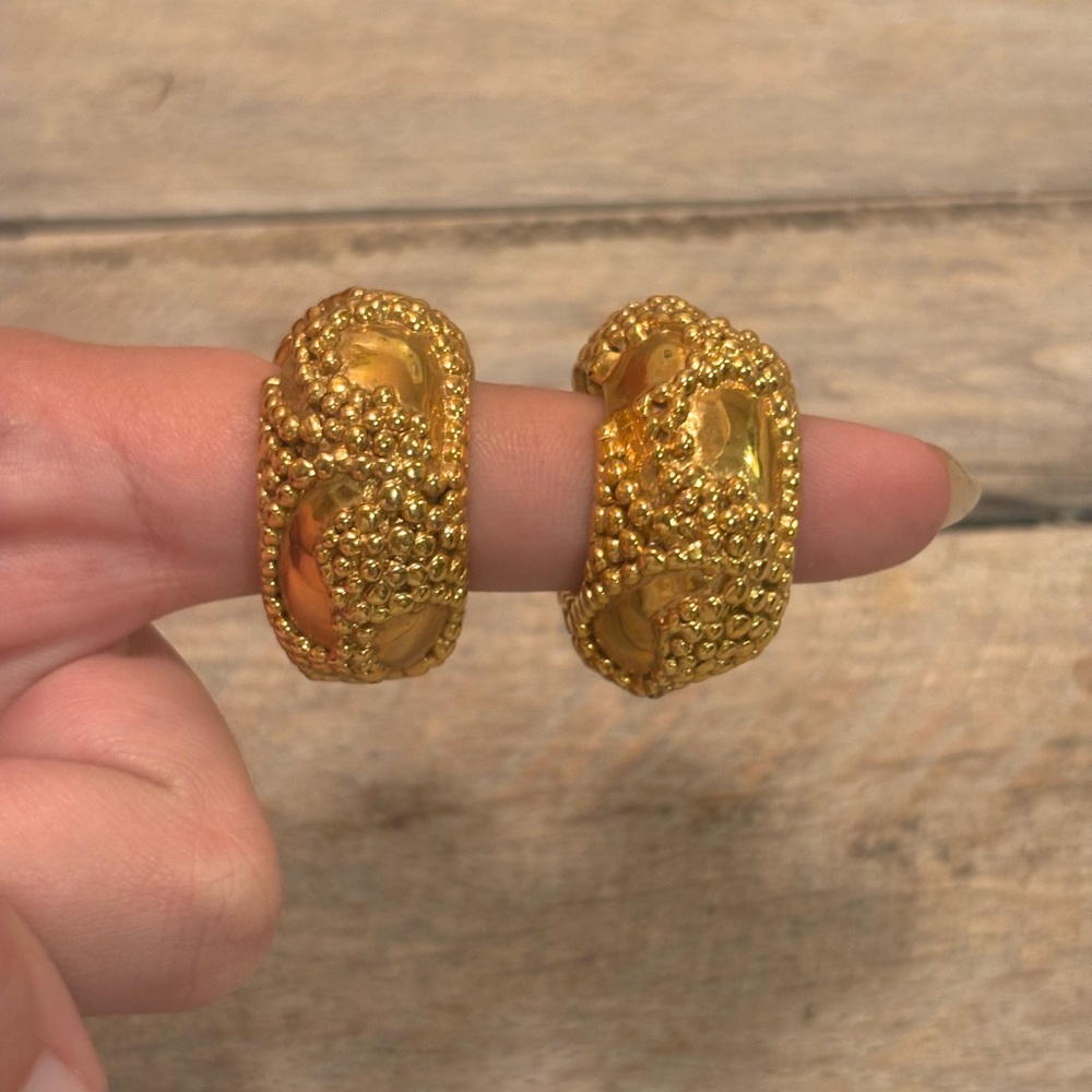 Vintage Ted Lapidus Gold Hoop Clips